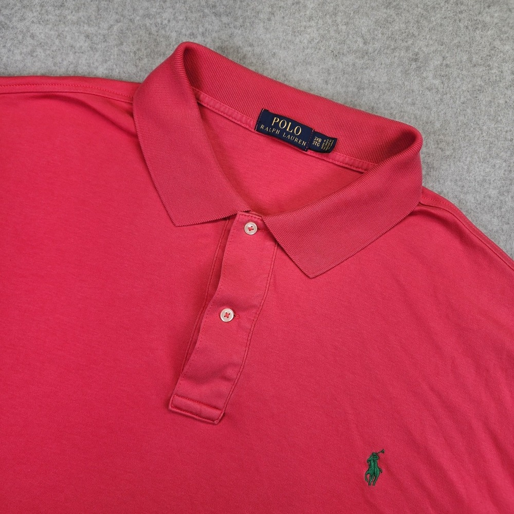 Polo Ralph Lauren Polo Shirt Men's 3XB BIG Coral Short Sleeve Pony Casual Cotton